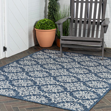 Amora Traditional Mediterranean Tile Design Indoor/Outdoor Area Rug